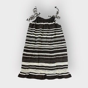 Calypso St. Barth Brown Striped Silk Tie Strap 100% Silk Dress Size S